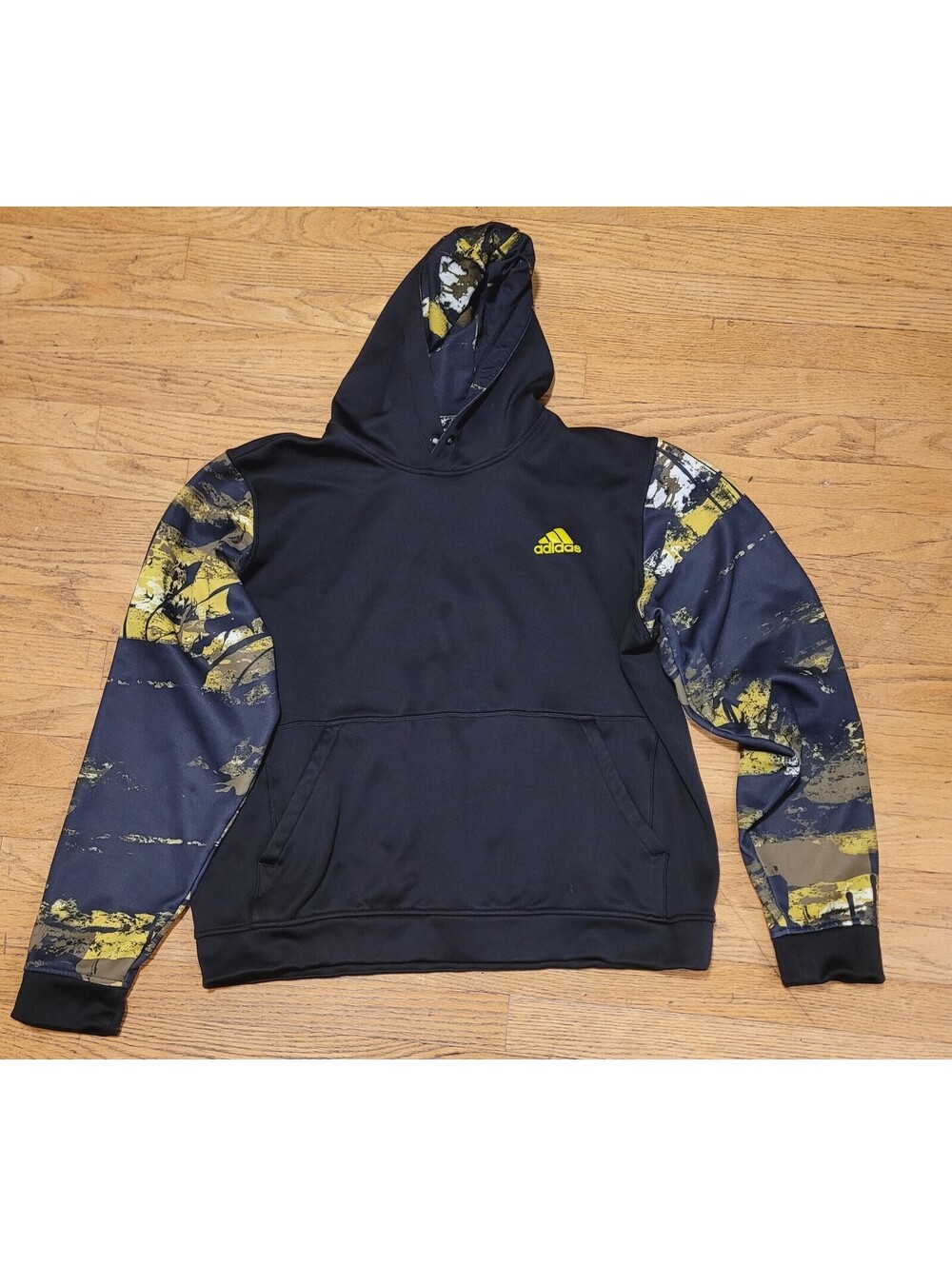 Adidas Sweatshirt Hoodie Black/Camo/Army Design Pullover Hoodie Unisex SzXL